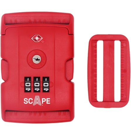 Correia para Mala Scape Travel com Combinação TSA Ajustável até 200cm Vermelha - Imagem 2