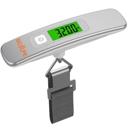 Balança Digital para Malas Scape Travel EC002 50kg Precisão 50g Ecrã LCD Prateado