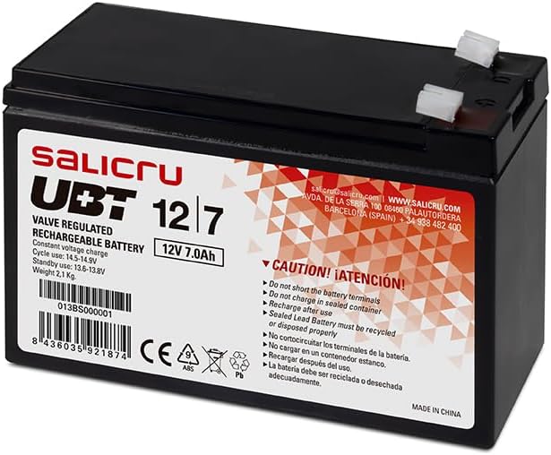 Bateria Salicru UBT 12/7 V2 compatível com SAI Salicru segundo as especificações - Imagem 2