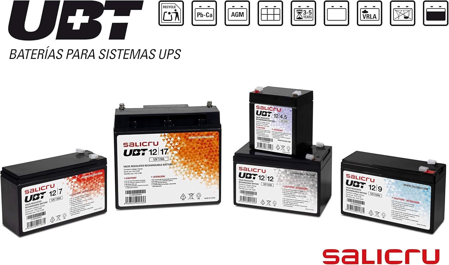 Bateria Salicru UBT 12/9 compatível com SAI Salicru segundo especificações - Imagem 5