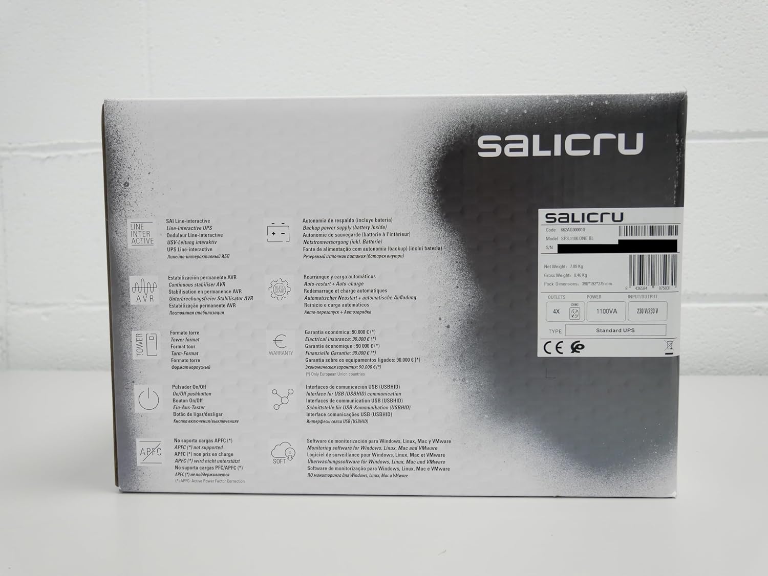UPS Linha Interativa Salicru SPS 1100 ONE BL/ 1100VA-600W/ 4 Saídas/ Formato Torre - Imagem 5