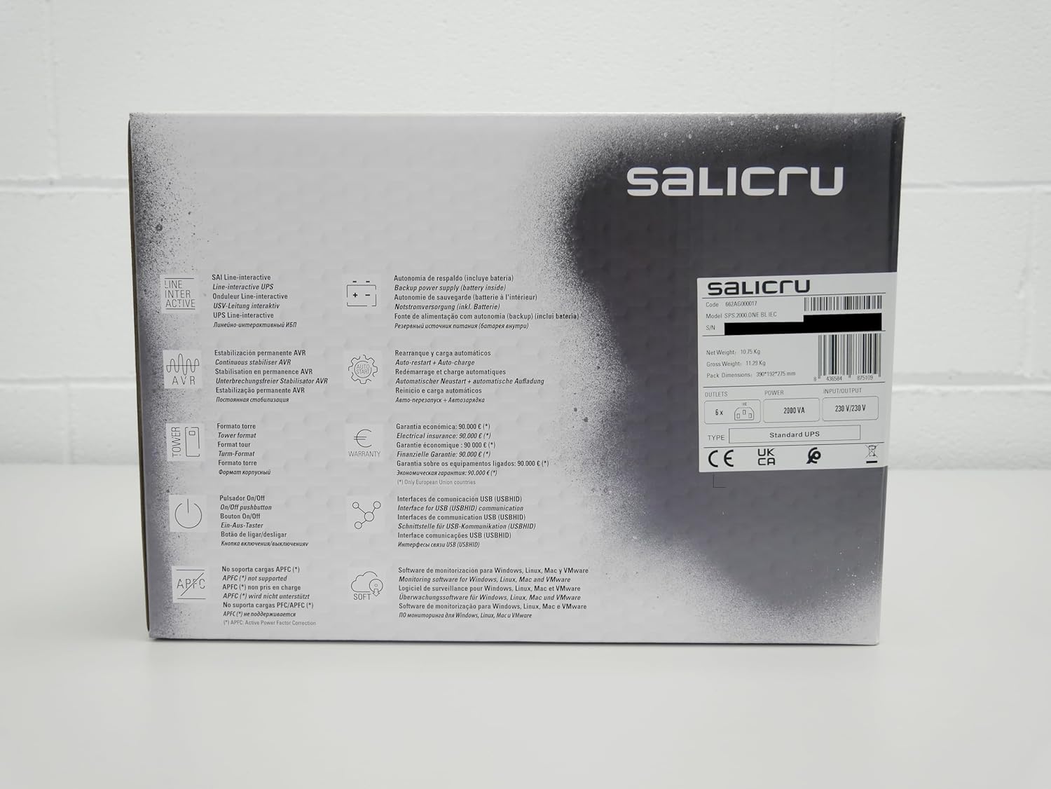 UPS Linha Interativa Salicru SPS 2000 ONE BL IEC/ 2000VA-1200W/ 6 Saídas/ Formato Torre - Imagem 5