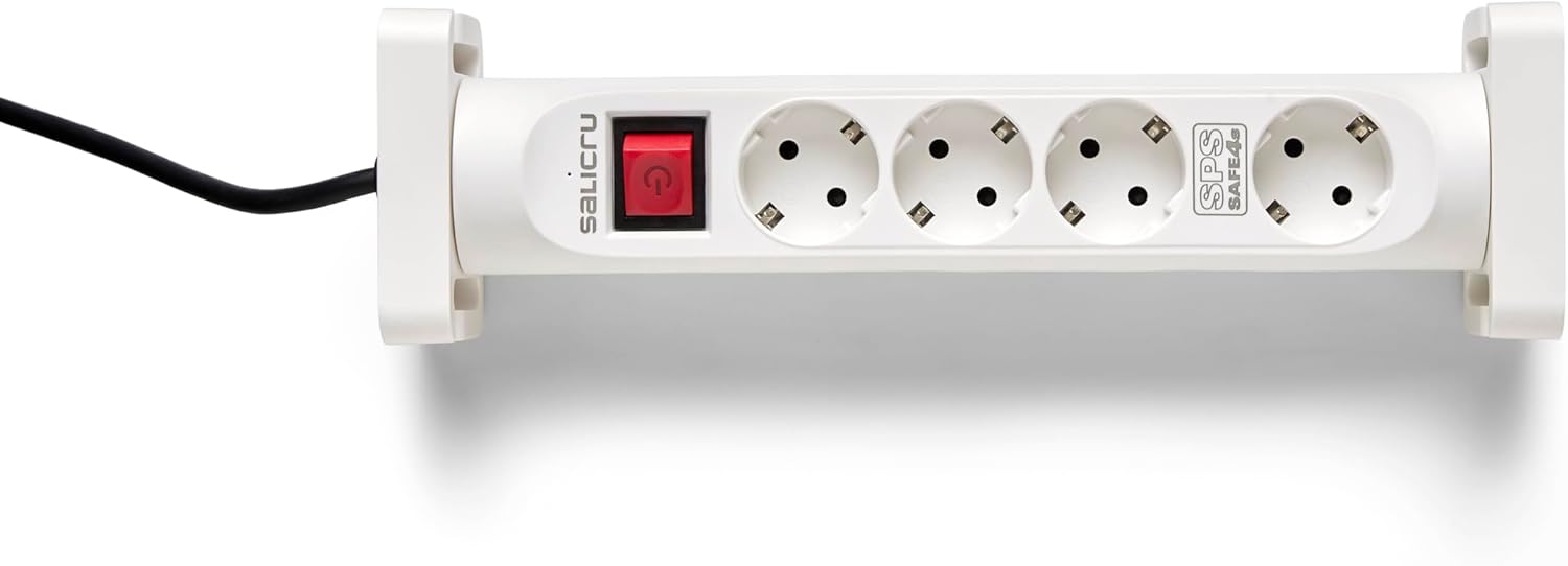 Régua de corrente com interruptor Salicru SAFE 4S/ 4 Tomadas de corrente/ Cabo 1.4m/ Branca - Imagem 2
