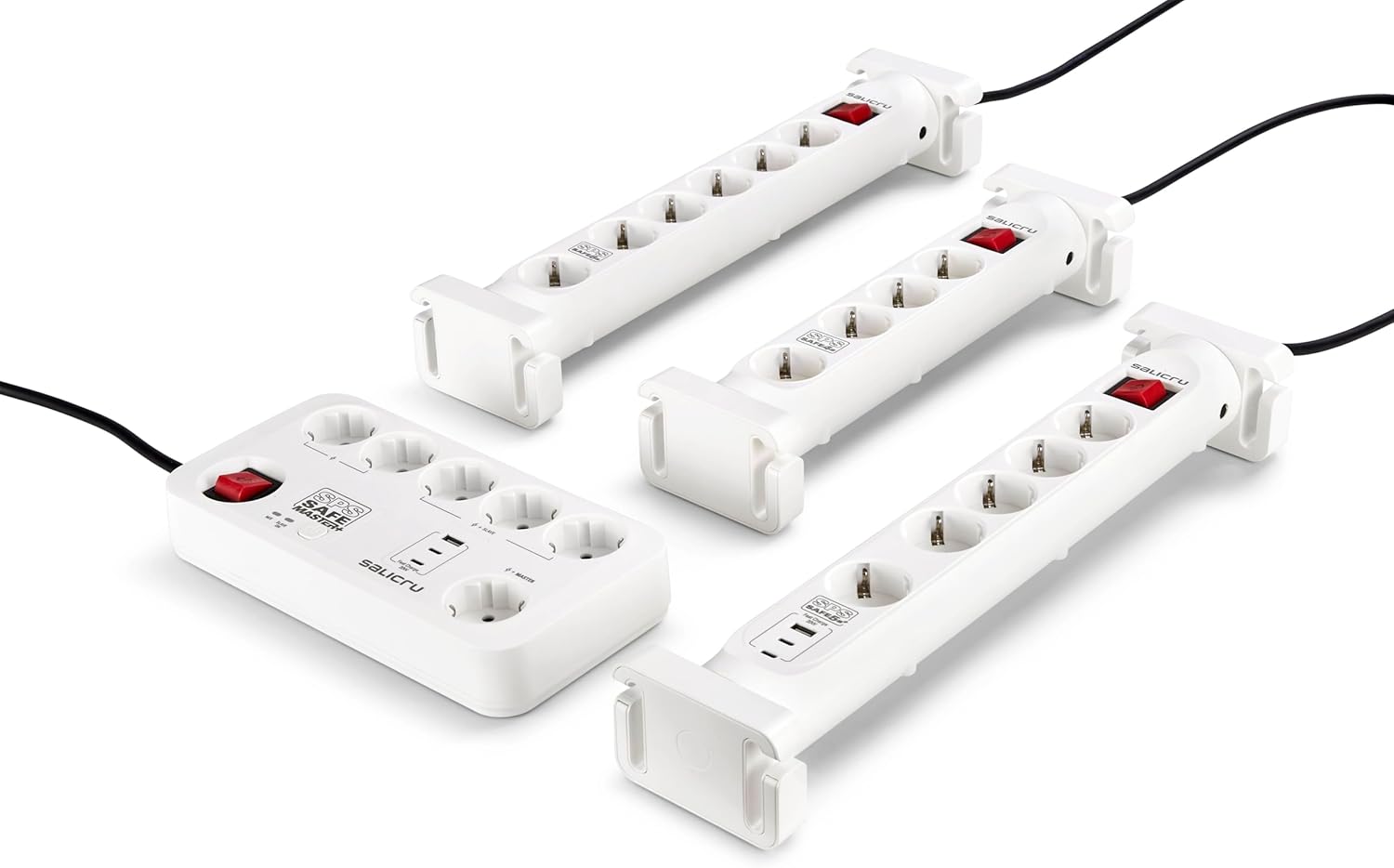 Régua de corrente com interruptor Salicru SAFE 4S/ 4 Tomadas de corrente/ Cabo 1.4m/ Branca - Imagem 5