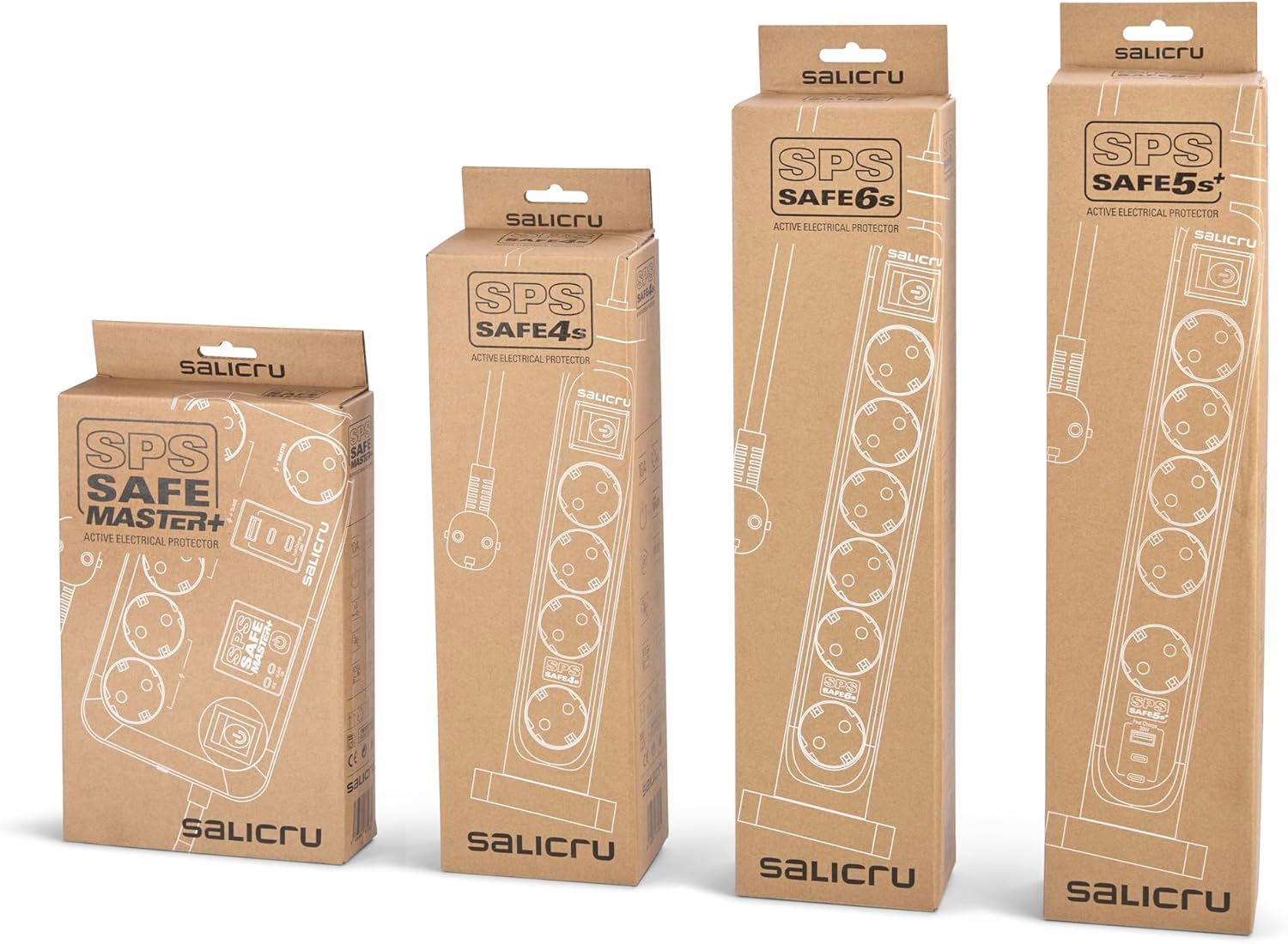 Régua de corrente com interruptor Salicru SAFE 4S/ 4 Tomadas de corrente/ Cabo 1.4m/ Branca - Imagem 4