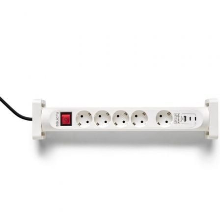 Régua com interruptor Salicru SAFE 5S+/ 4 Tomadas de corrente/ 1 Master/ 2 USB Tipo-C/ 1 USB/ Cabo 1.4m/ Branca - Imagem 2