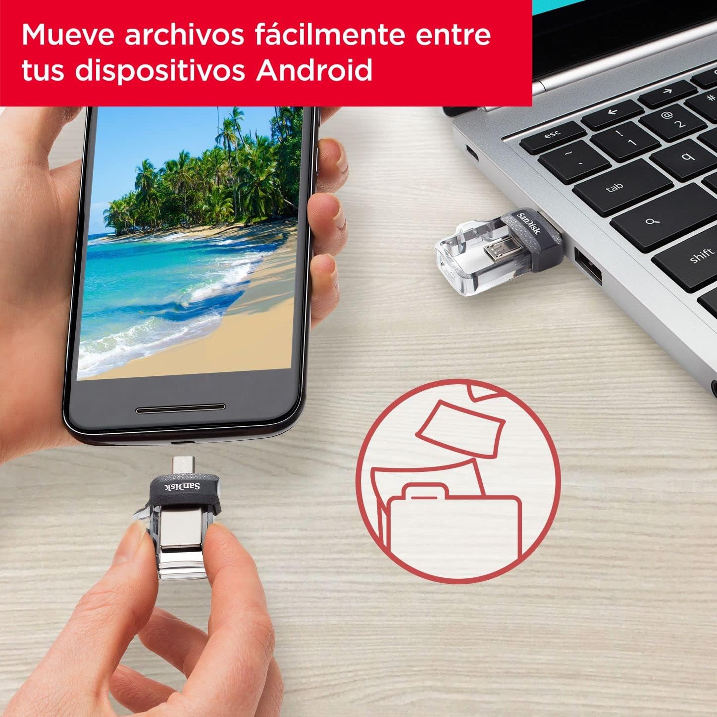 Pendrive 64GB SanDisk Dual m3.0 Ultra USB 3.0/ MicroUSB - Imagem 2
