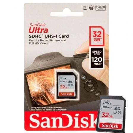 Cartão de Memória SanDisk Ultra 32GB SD HC UHS-I - SDXC/ Classe 10/ 120MBs - Imagem 3