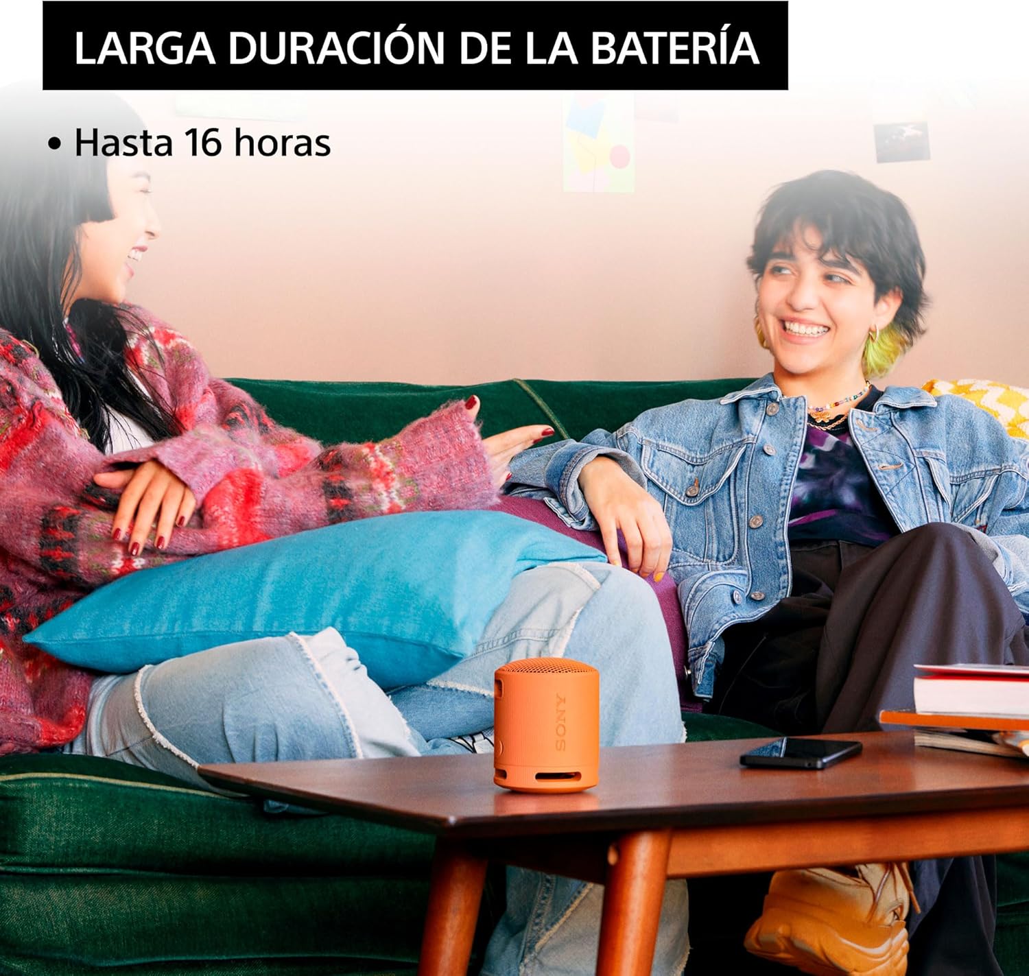 Coluna Portátil com Bluetooth Sony XB100/ 2.0/ Laranja - Imagem 4