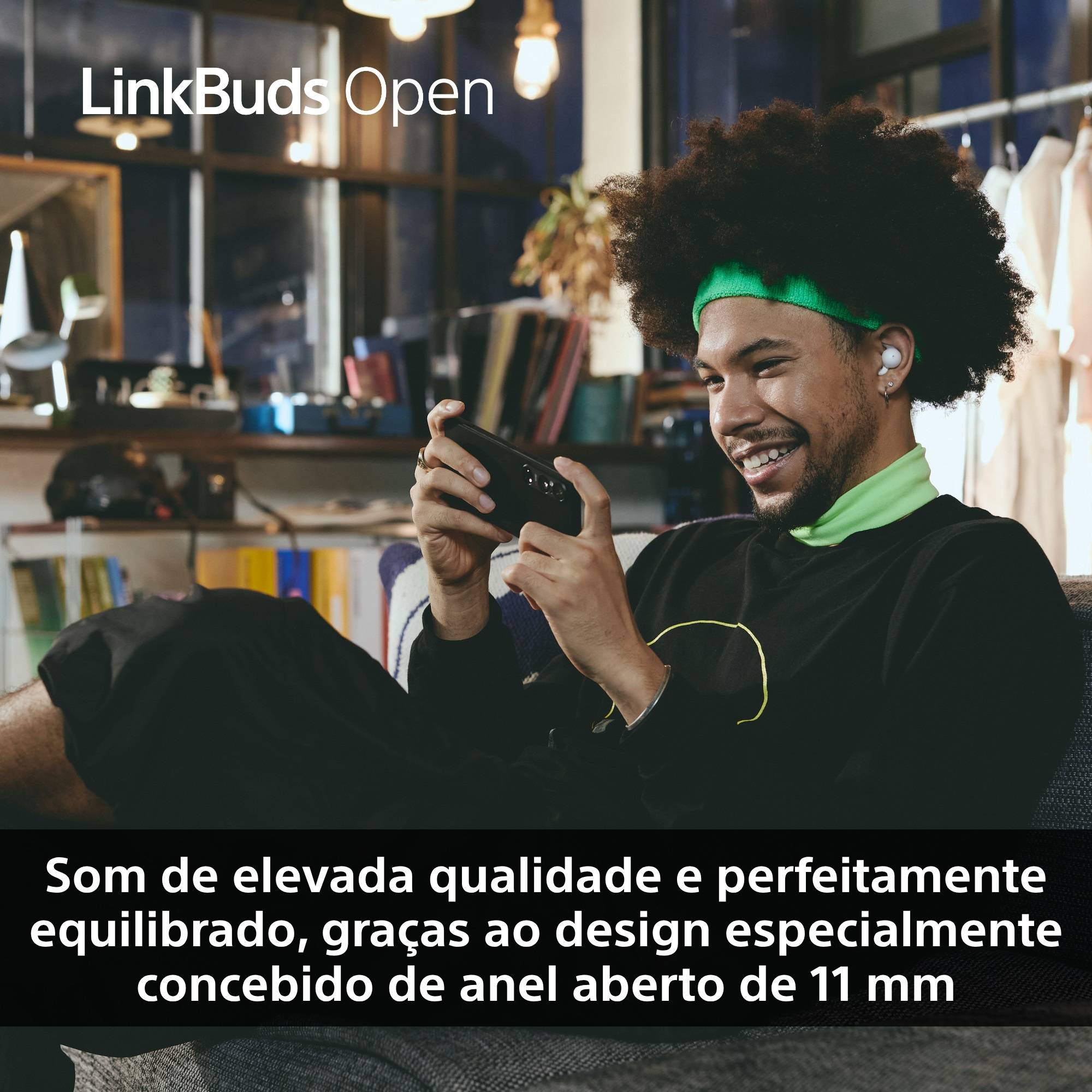 Auriculares Bluetooth Sony LinkBuds Open com estojo de carregamento/ Autonomia 8h/ Violetas - Imagem 5