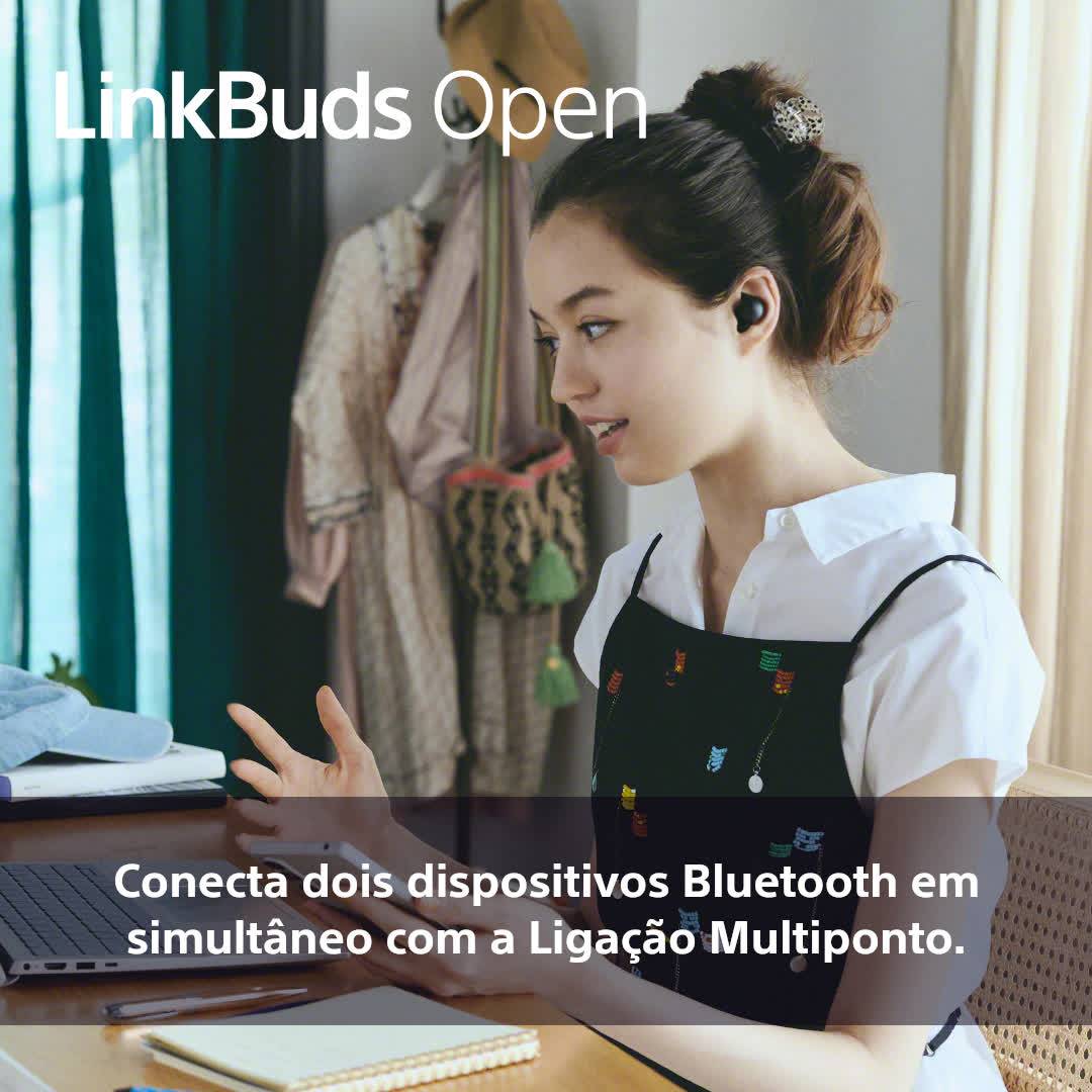Auriculares Bluetooth Sony LinkBuds Open com estojo de carregamento/ Autonomia 8h/ Violetas - Imagem 7