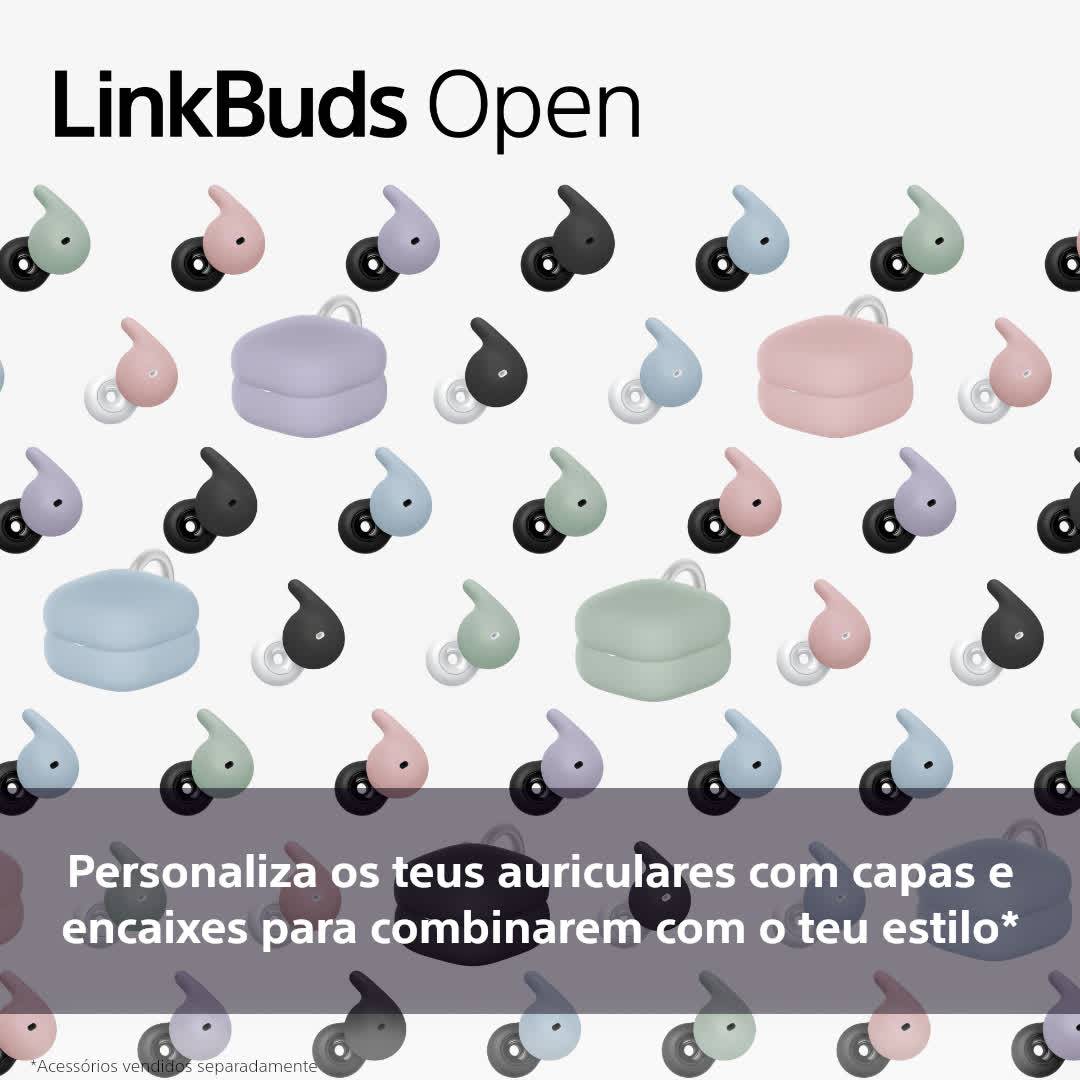 Auriculares Bluetooth Sony LinkBuds Open com estojo de carregamento/ Autonomia 8h/ Violetas - Imagem 9