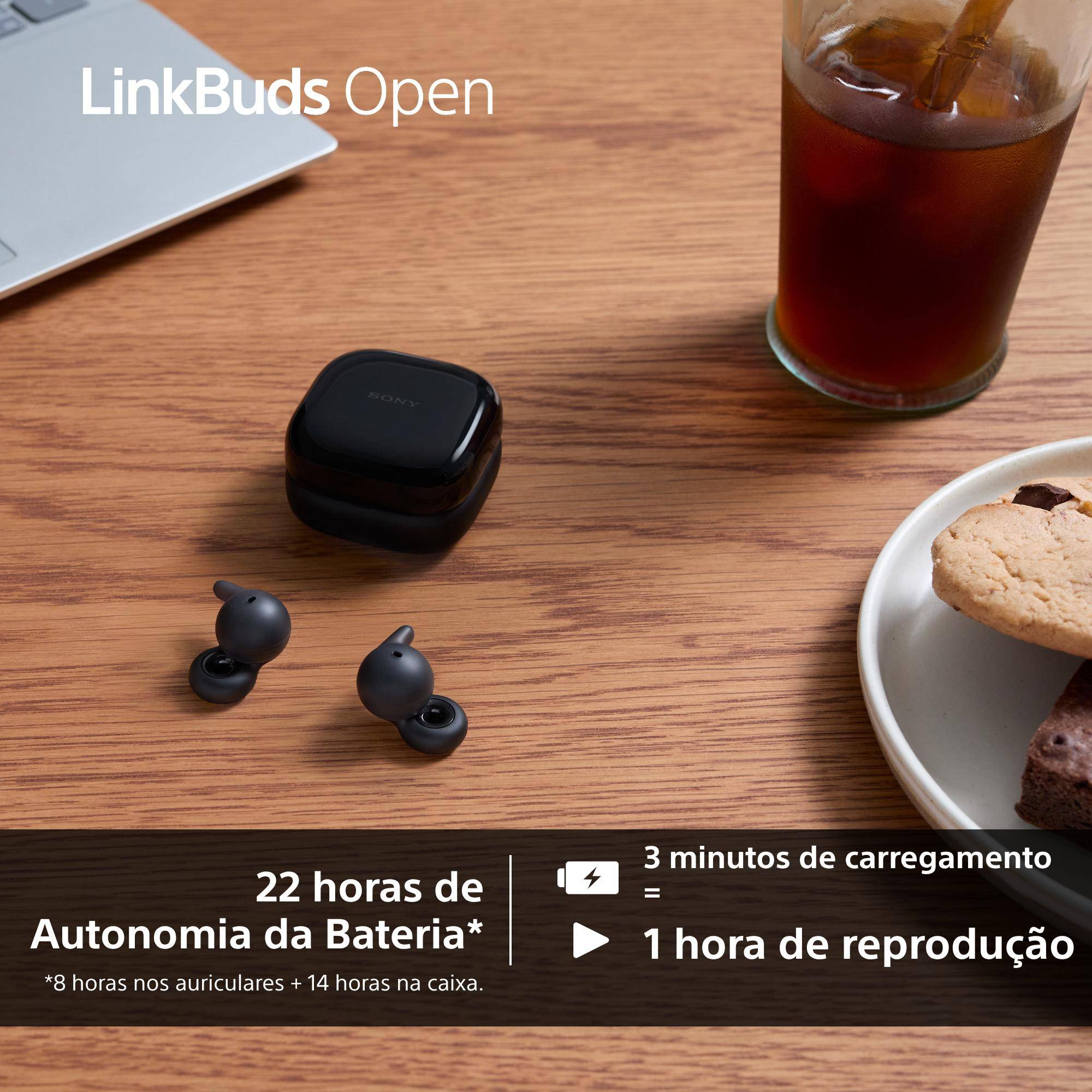 Auriculares Bluetooth Sony LinkBuds Open com estojo de carregamento/ Autonomia 8h/ Violetas - Imagem 6