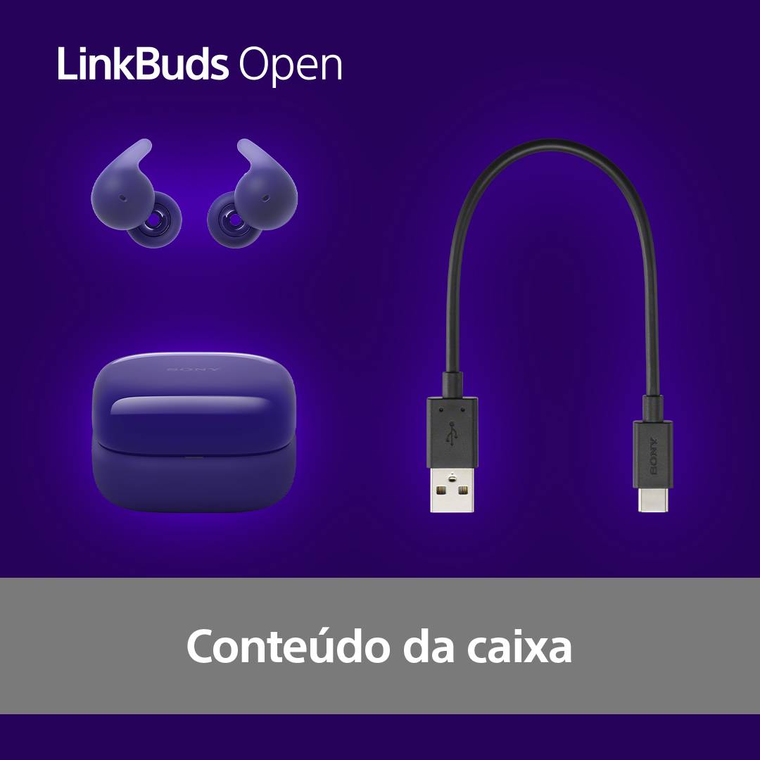 Auriculares Bluetooth Sony LinkBuds Open com estojo de carregamento/ Autonomia 8h/ Violetas - Imagem 10