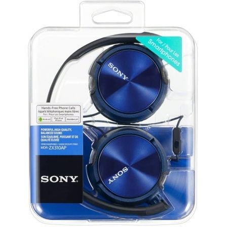 Auscultadores Sony MDRZX310APL/ com Microfone/ Jack 3.5/ Azuis - Imagem 4