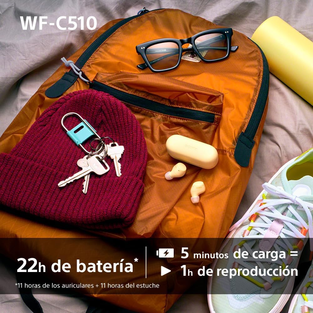 Auscultadores Bluetooth Sony WF-C510 com estojo de carregamento/ Autonomia 5h/ Pretos - Imagem 7