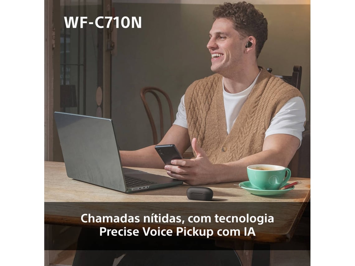 Auriculares Bluetooth Sony WF-C710N com estojo de carregamento/ Autonomia 12h/ Pretos - Imagem 12