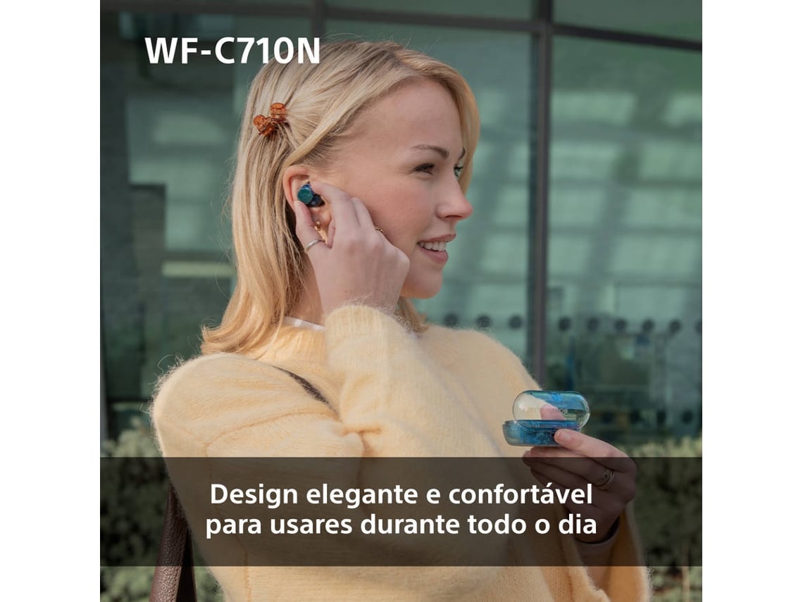Auriculares Bluetooth Sony WF-C710N com estojo de carregamento/ Autonomia 12h/ Pretos - Imagem 10