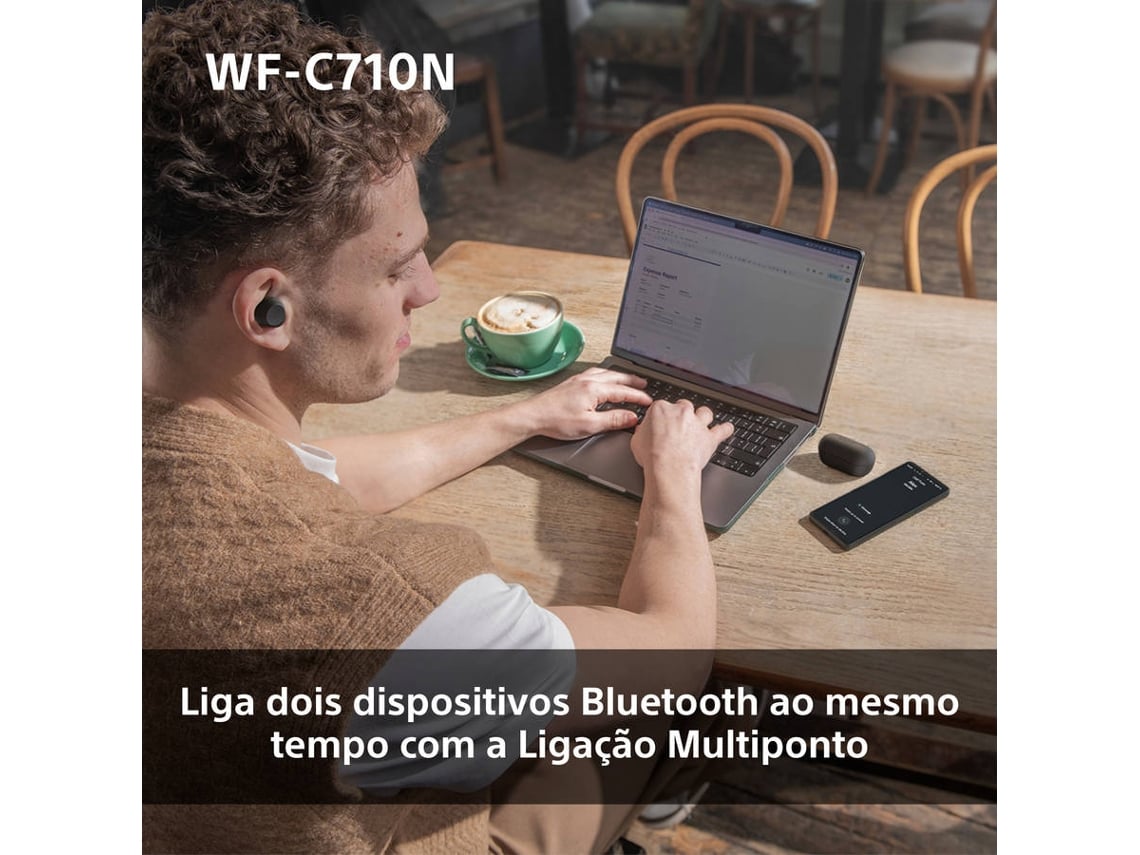 Auriculares Bluetooth Sony WF-C710N com estojo de carregamento/ Autonomia 12h/ Pretos - Imagem 13