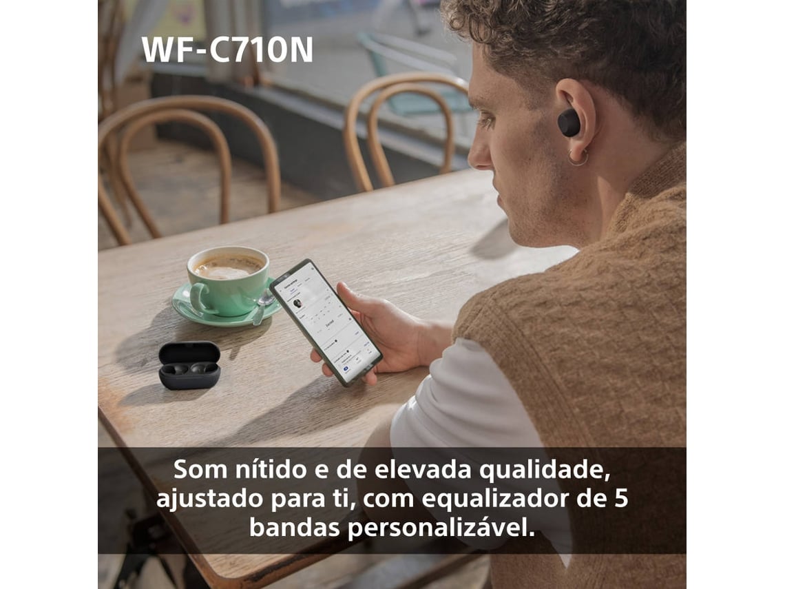 Auriculares Bluetooth Sony WF-C710N com estojo de carregamento/ Autonomia 12h/ Pretos - Imagem 9