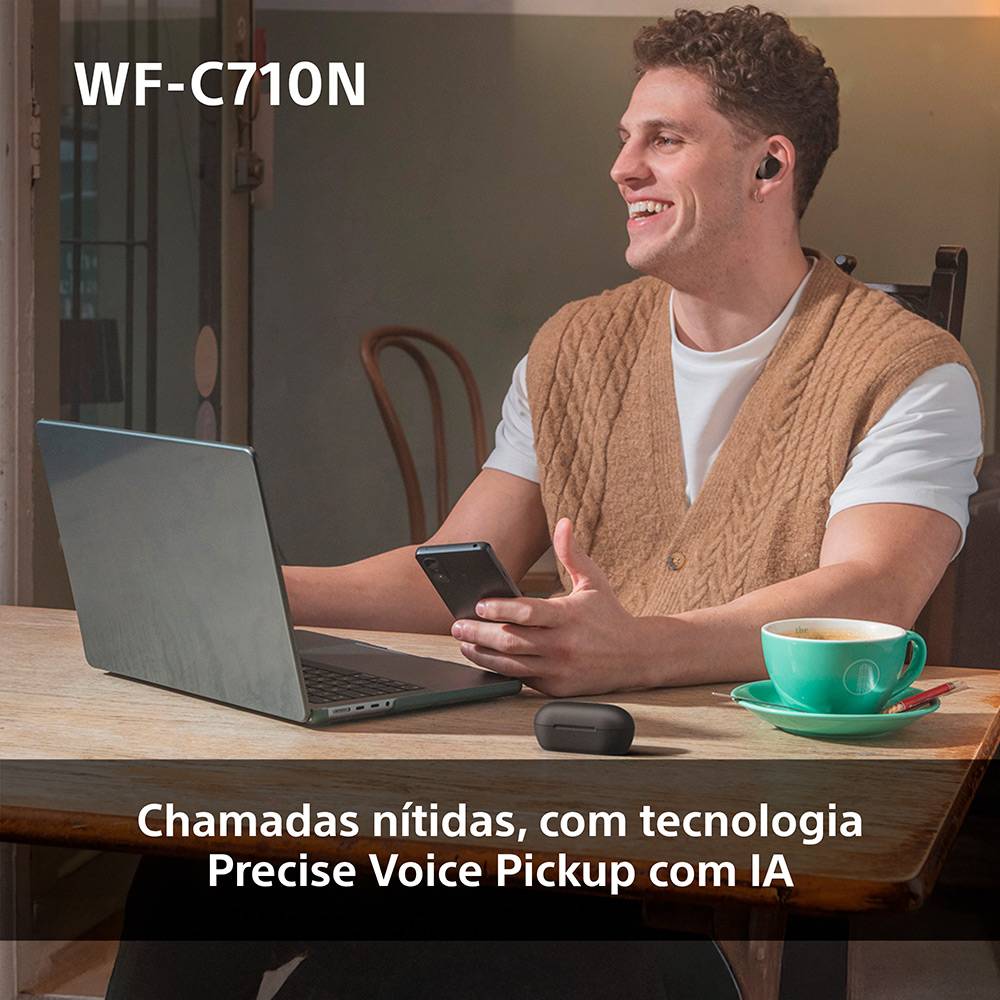 Auscultadores Bluetooth Sony WF-C710N com estojo de carregamento/ Autonomia 12h/ Brancos - Imagem 7