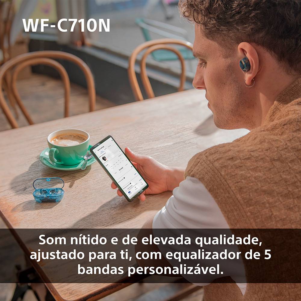 Auscultadores Bluetooth Sony WF-C710N com estojo de carregamento/ Autonomia 12h/ Brancos - Imagem 4
