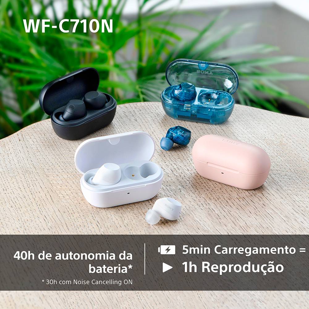 Auscultadores Bluetooth Sony WF-C710N com estojo de carregamento/ Autonomia 12h/ Brancos - Imagem 6