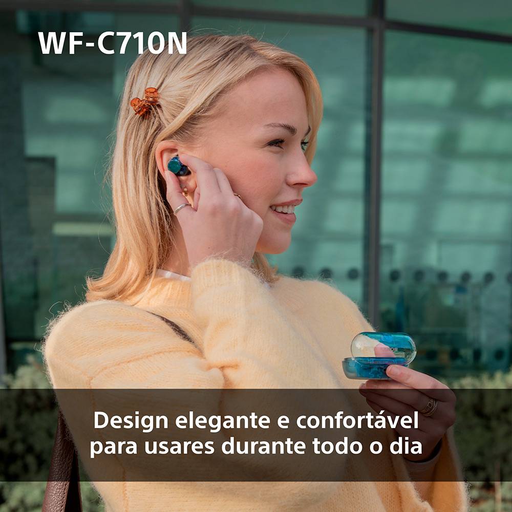 Auscultadores Bluetooth Sony WF-C710N com estojo de carregamento/ Autonomia 12h/ Brancos - Imagem 5