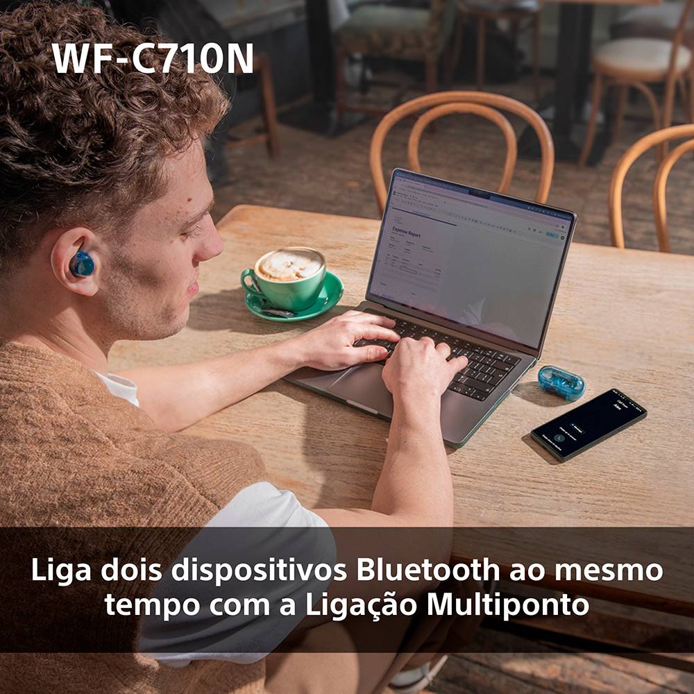 Auscultadores Bluetooth Sony WF-C710N com estojo de carregamento/ Autonomia 12h/ Brancos - Imagem 8