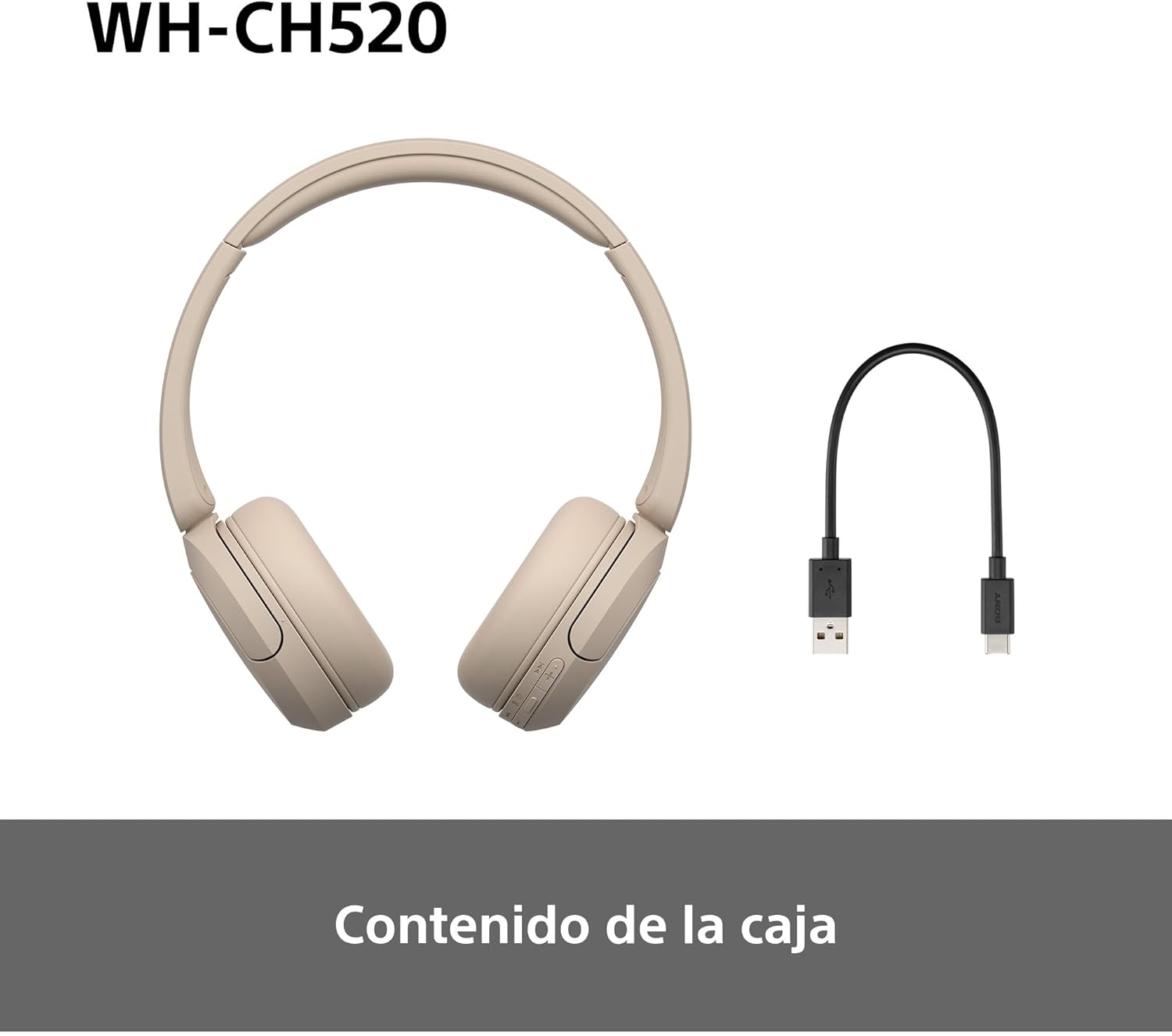 Auriculares Sem Fios Sony WH-CH520/ com Microfone/ Bluetooth/ Bege - Imagem 9