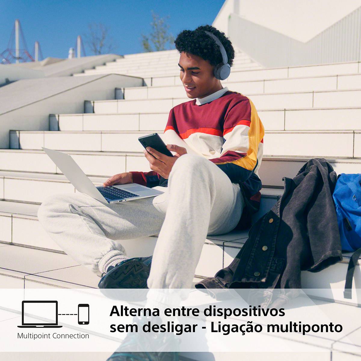 Auscultadores sem fios Sony WH-CH520/ com Microfone/ Bluetooth/ Azuis - Imagem 10
