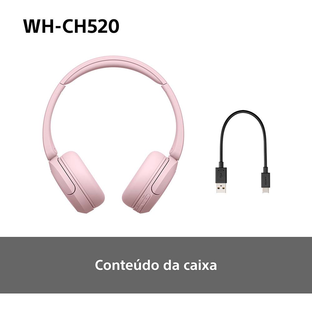 Auriculares Sem Fios Sony WH-CH520/ com Microfone/ Bluetooth/ Cor-de-rosa - Imagem 9