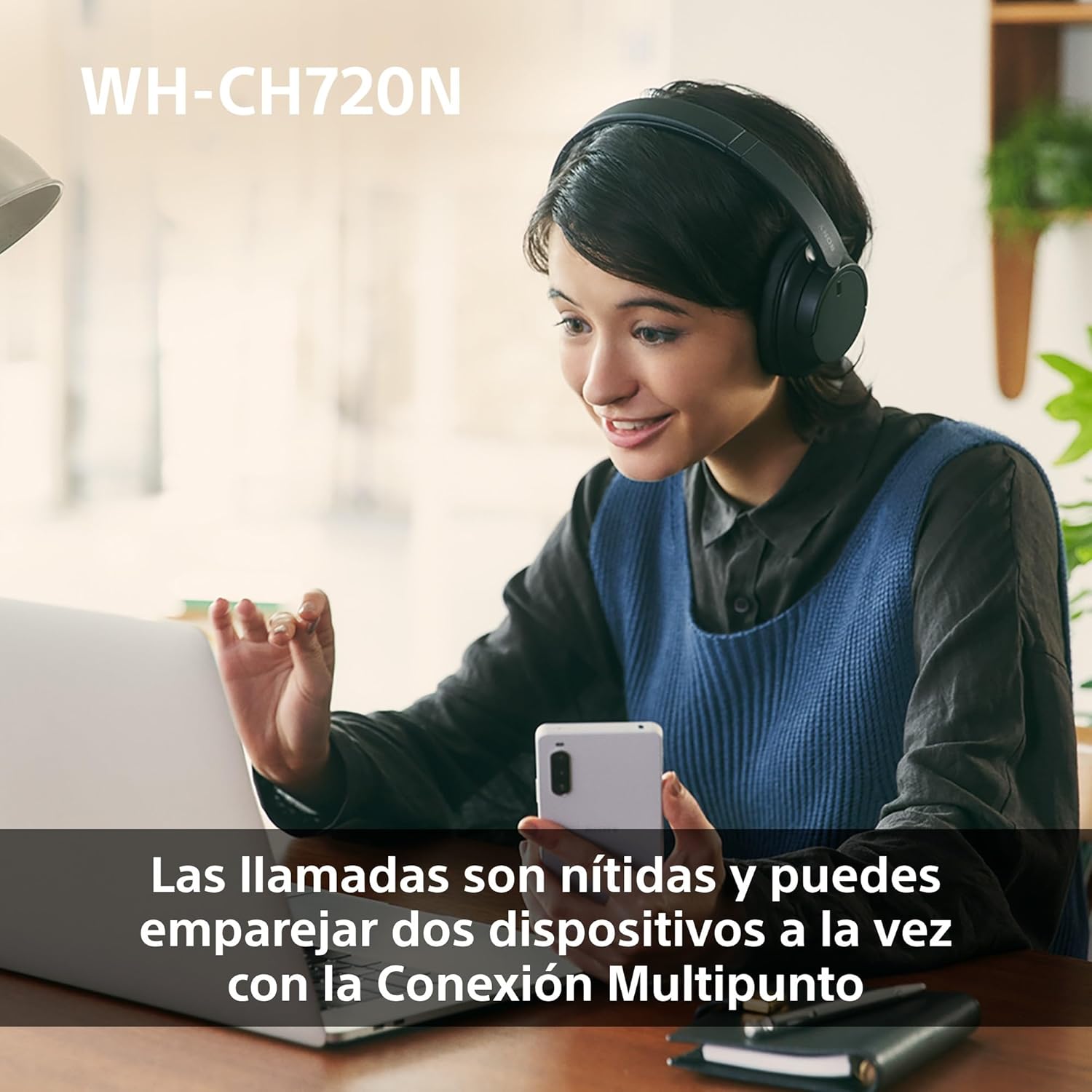 Auscultadores Sem Fios Sony WH-CH720N/ com Microfone/ Bluetooth/ Pretos - Imagem 7
