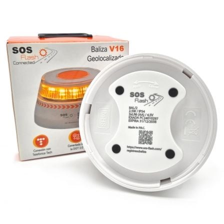 Luz de emergência para carro SOS Flash V16 Connected IoT BAL/2/ Homologada/ Base Íman/ Geolocalizável/ Funciona a Pilhas - Imagem 4
