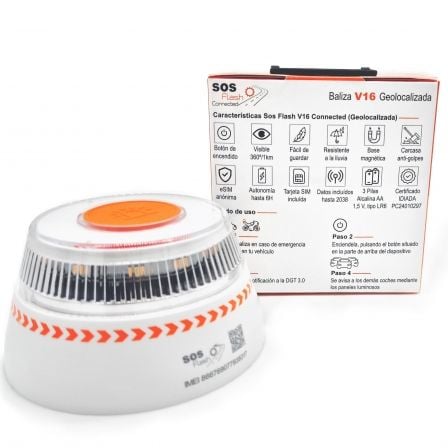 Luz de emergência para carro SOS Flash V16 Connected IoT BAL/2/ Homologada/ Base Íman/ Geolocalizável/ Funciona a Pilhas - Imagem 5