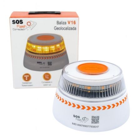Luz de emergência para carro SOS Flash V16 Connected IoT BAL/2/ Homologada/ Base Íman/ Geolocalizável/ Funciona a Pilhas - Imagem 2