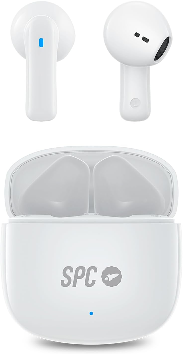 Auriculares Bluetooth SPC Zion 2 Play com estojo de carregamento/ Autonomia 7h/ Brancos
