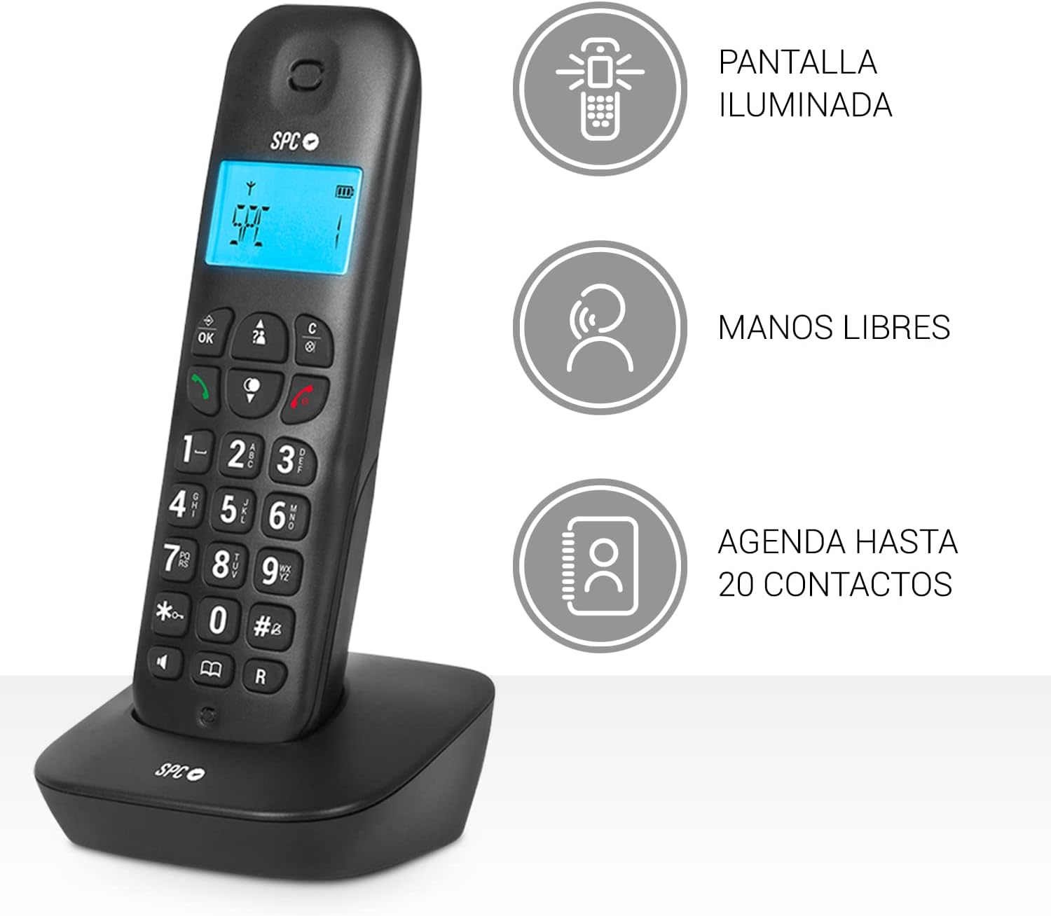 Telefone Sem Fios SPC Air Pro Duo 7302N/ Pack DUO/ Preto - Imagem 3