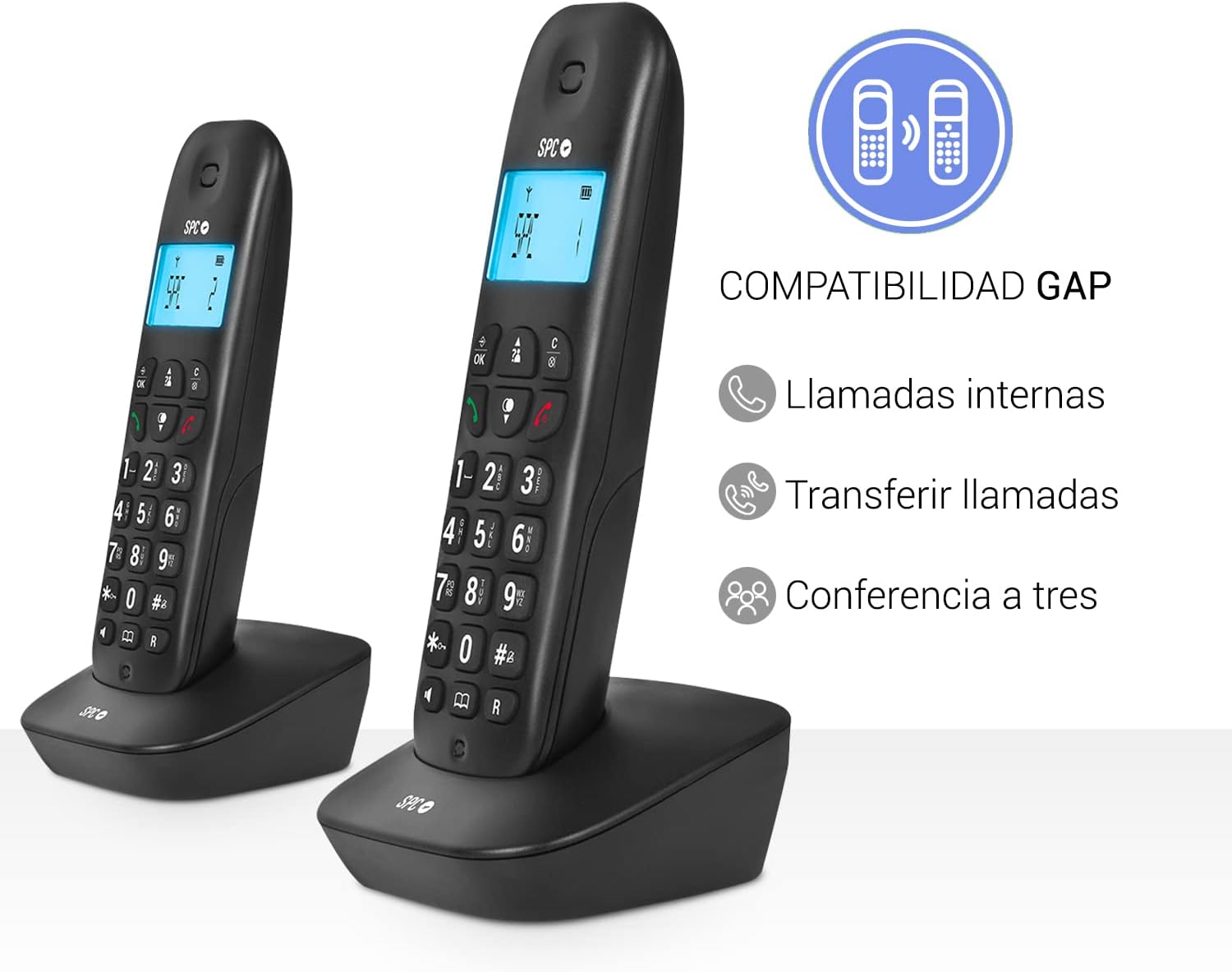 Telefone Sem Fios SPC Air Pro Duo 7302N/ Pack DUO/ Preto - Imagem 5