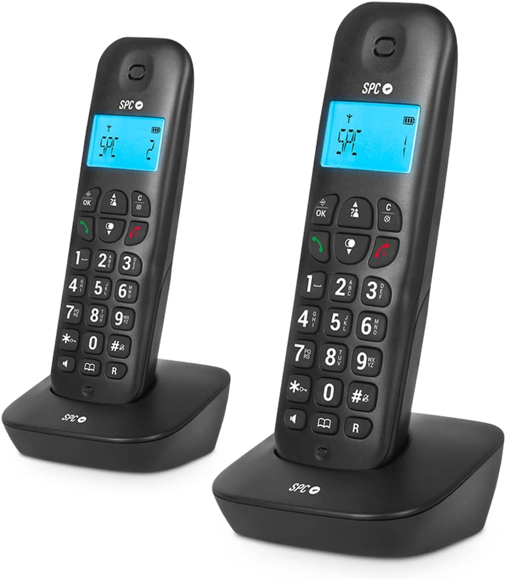 Telefone Sem Fios SPC Air Pro Duo 7302N/ Pack DUO/ Preto