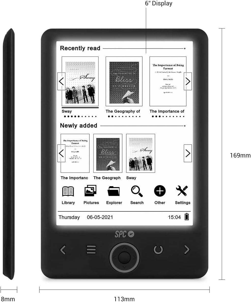 Livro Eletrónico SPC Dickens Light 2/ 6"/ Tinta Eletrónica/ Preto - Imagem 3