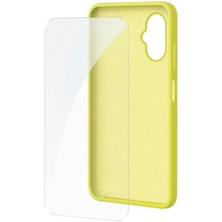 Pack de Proteção SPC Wuum One Capa de Silicone e Película de Vidro Temperado Amarelo