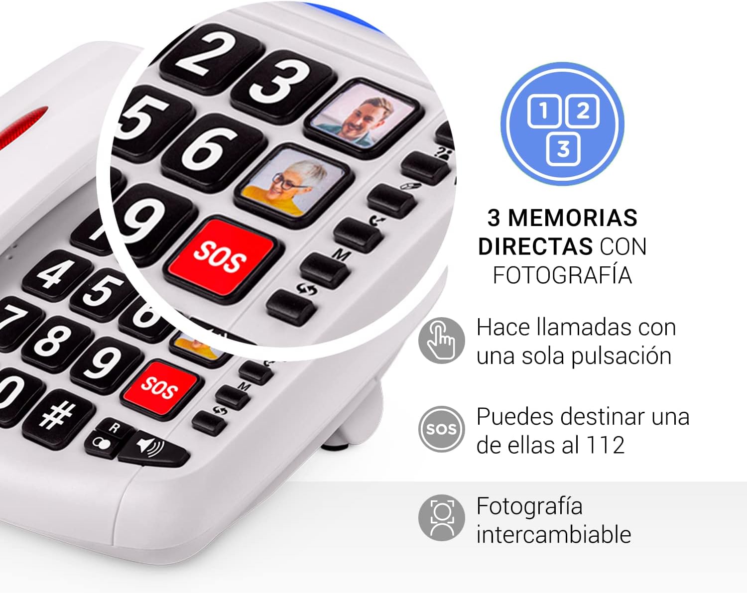 Telefone SPC Comfort Volume 2/ Branco - Imagem 3