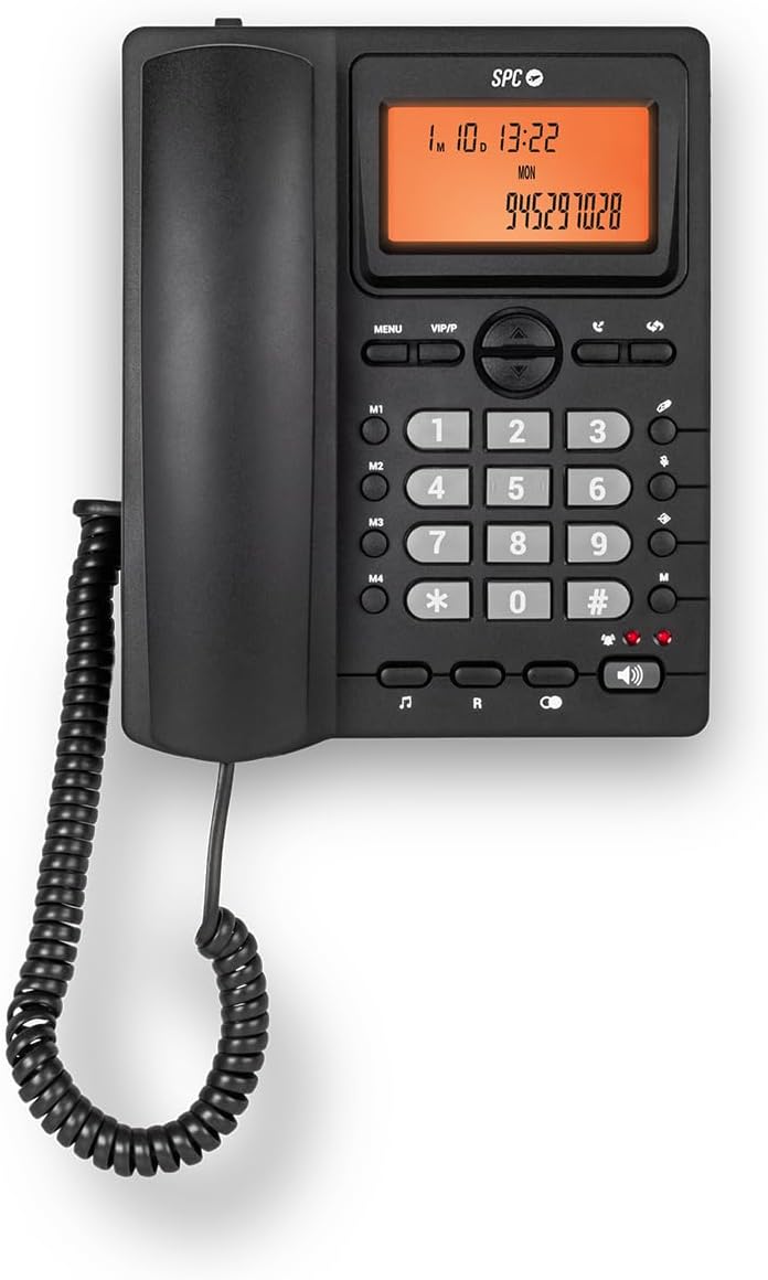 Telefone Fixo SPC Office ID 2 3612N Ecrã Iluminado 4 Memórias Diretas 24 Melodias Preto - Imagem 3