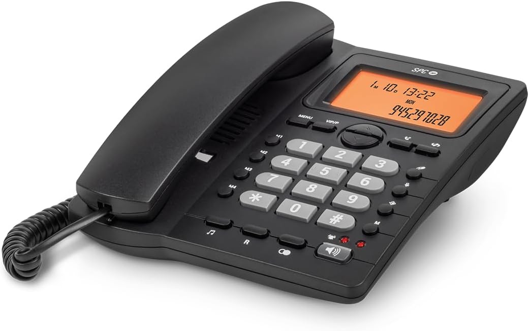 Telefone Fixo SPC Office ID 2 3612N Ecrã Iluminado 4 Memórias Diretas 24 Melodias Preto - Imagem 2