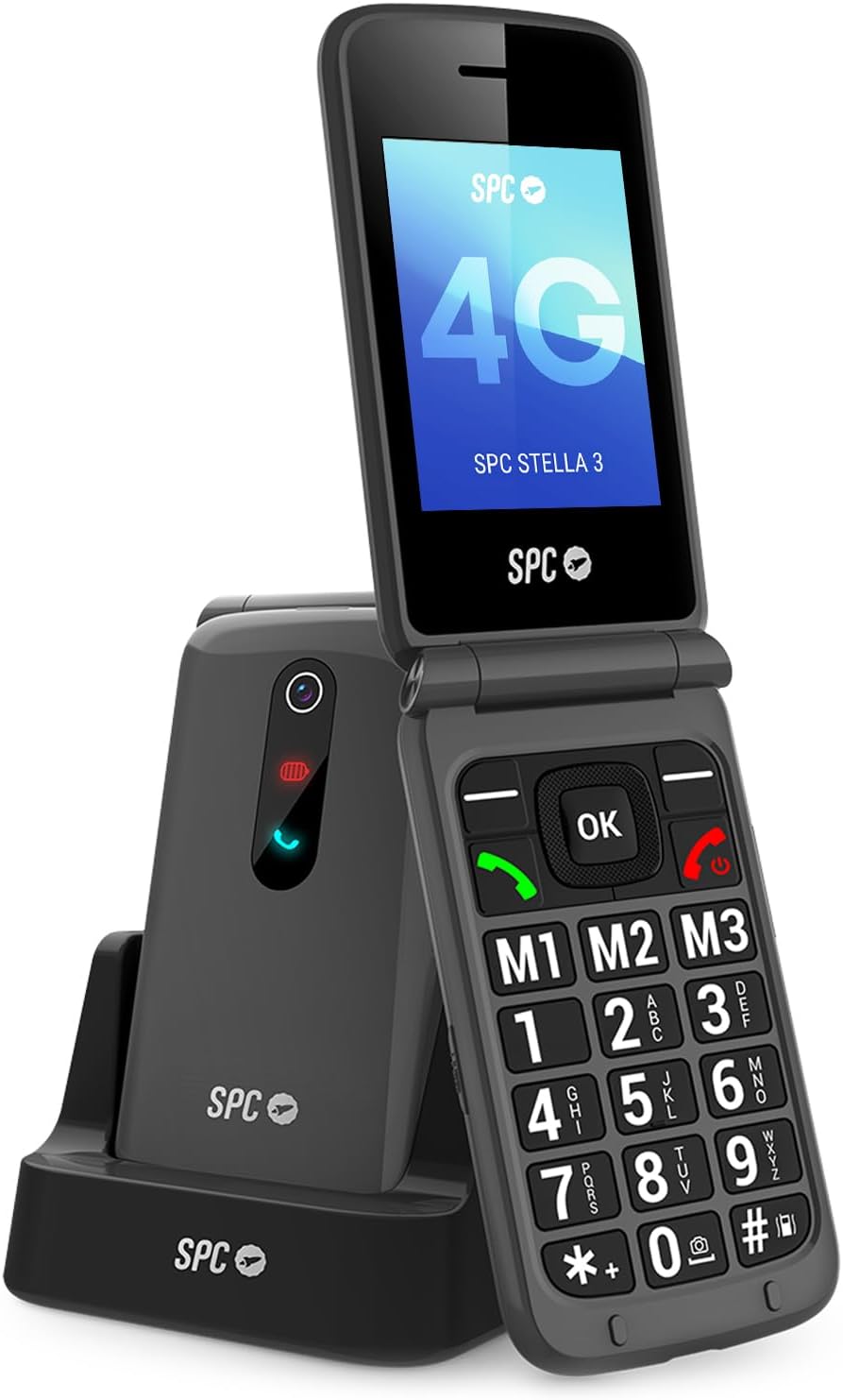 Telemóvel SPC Stella 3 para Idosos/ 4G/ Preto