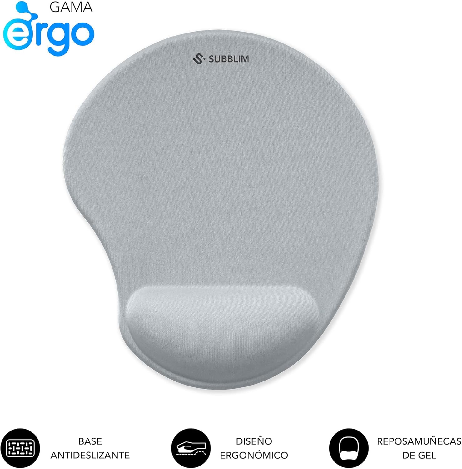 Tapete Ergonómico Subblim Ergo NeoGel MousePad / Prateado - Imagem 2