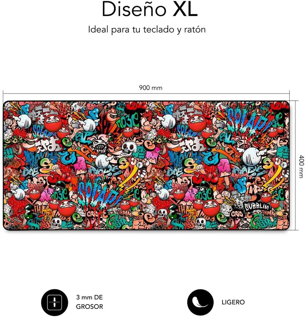 Tapete de Rato Subblim 01PUW02 Graffiti XL/ 900 x 400 x 3 mm - Imagem 4