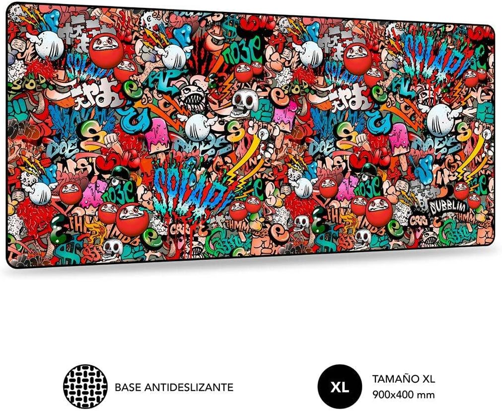 Tapete de Rato Subblim 01PUW02 Graffiti XL/ 900 x 400 x 3 mm - Imagem 2