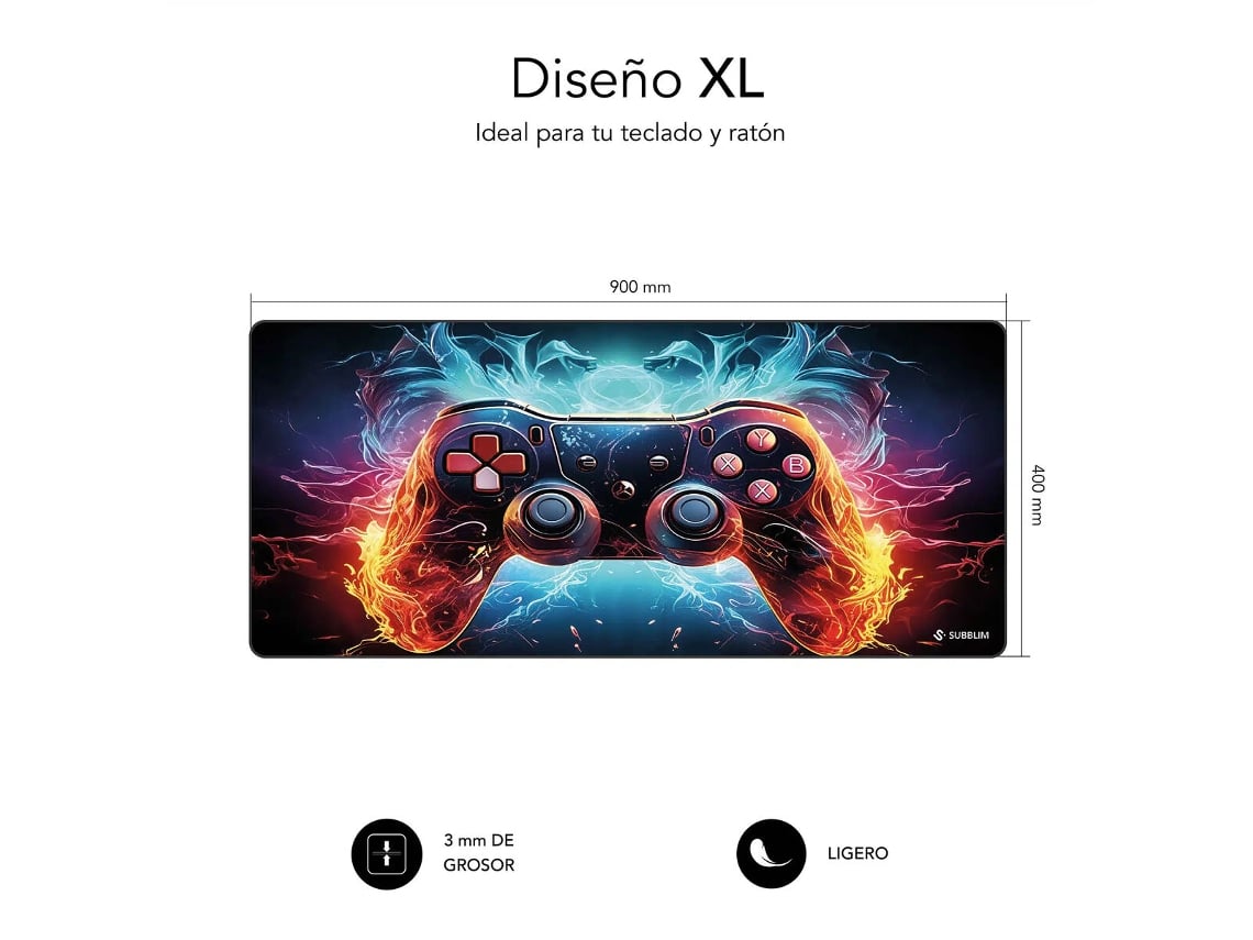 Tapete Rato Subblim GameCore XL/ 900 x 400 x 3 mm - Imagem 2